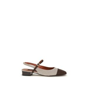Carel Paris Beige Cotton Ballet Women's Flats